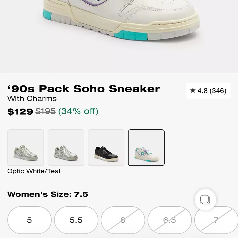 Coach 90s Pack Soho Sneaker With Charms - Picture 9 of 9